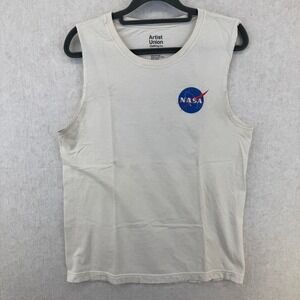 Artist Union Clothing Co NASA Logo Tank Top Kids Medium White Sleeveless